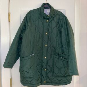 J Crew Green Quilted Jacket